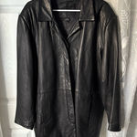 Kathy Ireland vintage Genuine Leather Jacket women plus sz 2X Classic buttons up Photo 0