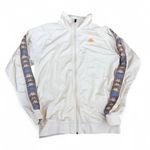 Kappa 222 Banda Anniston Full Zip Track Jacket XL Beige Sleeve Logo Y2K Gym Sporty Vintage White Photo 0
