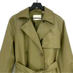 Babaton Tabloid Trench Coat Vegan Leather Olive Green S Photo 1