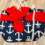 Mud Pie  Beach Bag Tote bag Red White & Blue Nautical Anchors Photo 6
