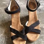 Toms ‎ Sandals Womens Sz 10 W Black Tan Sienna Wedge Heels Espadrille Ankle Strap Photo 8