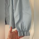 Vintage Montgomery Ward Button Up Tie Neck Blouse Pin Tucks Ruffle Sleeve *READ Blue Size undefined Photo 3