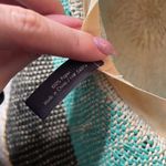 The Limited  Blue Tan Black Woven Paper Hat Sun Beach Circle‎ Photo 3