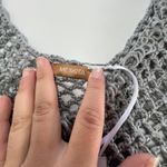 Meskita Tank Top Womens Small Crochet Fringe Boho Knit Festival Layered Beach Gray Photo 8