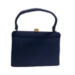 Lewis Women's Navy Blue Vintage Wool Felt Handbag Purse Size Small Photo 1