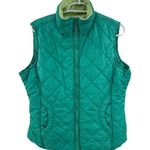 Coldwater Creek  L quilted fleece lined vest two tone green lime winter casual Photo 0