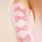 BHLDN  Anthropologie Lea Strapless Pink Bow Midi Dress L Photo 3