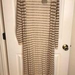 Anthropologie Maxi Duster Cardigan Grey/Cream Stripe SZ XS Photo 0