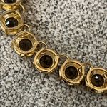 Anthropologie  Gold Tone Smoky Topaz Rhinestone Necklace Photo 5