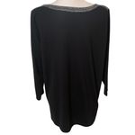 Lands' End | Black with Speckled Embroidered Crew Neck Blouse Size XL 18 Photo 5