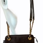Brown cross body seatbelt bag with tassel and gold chain shoulder bag purse Photo 2