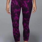 Lululemon  Purple Tie Dye Wunder Under Crop Leggings High Waist Loungewear Photo 0