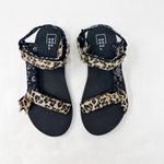 [Shushop] Bessie Leopard Faux Fur Bandana Mixed Print Velcro Sandals Sz 10 NWT Black Photo 7