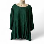 Andree by Unit Dark Green Boho Shift Top Photo 1