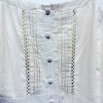 Esley  Pleated Pinup Boho Mini ModCloth Sundress Cream Cotton Minimalist Cottage Photo 8