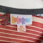 LuLaRoe  Randy Red Grey Blue Printed Baseball Tee Shirt Women's Size X-Small XS Photo 4