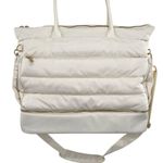 iPack Puffy Tote Luggage Bag Ivory Travel Adjustable Strap Laptop Pocket White Photo 5