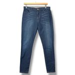 Juicy Couture Y2K Thin Denim Skinny Jeans 8 Blue Stretch Mid Rise Gold Button Photo 1