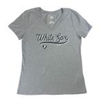 Majestic MLB Chicago White Sox Women's V-Neck Short Sleeve T-Shirt in Grey, XL Photo 0