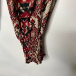 ASHER Burgundy Black Snake Print Blouse High Neck Sz Small Red Photo 6