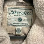 Vintage St. John’s Bay Tan Genuine Suede Leather And Shearling Lined Jacket Size L Photo 9
