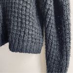 ZARA Black Chunky Knit Mock Neck Cropped Sweater Size S Photo 4