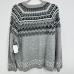 1. State  Gray‎ Fair Isle Crew Neck Sweater Size L Knitwear Pullover Women's Cozy Photo 2