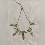 Golden Vintage Spike and Rhinestone Pave Crystal Necklace Dangle Fashion Gold Photo 1