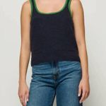 Nation Ltd Peggy Sue Chenile Tank Top Navy Blue Green Size XL Photo 0