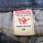 True Religion  Bootcut Jeans Dark Wash Distressed Denim USA Made Size‎ 29 Altered Photo 6