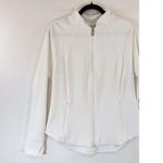 Athleta Womens Jacket White Salutation Full Zip Ribbed Thumbhole Stretch Size XL Photo 3