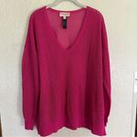Chico's  Black Label Pink V-Neck Vented Metallic Pullover Long Sleeves XL‎ Tunic Photo 3