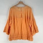 Jessica Simpson Lightweight Orange Mesh Lace Eyelet 3/4 Flare Sleeves Swing Top Photo 8