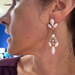 Francesca's Collections White and Pink Dangle Earrings Photo 1
