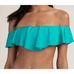 Trina Turk  Jade Ruffle Flutter Getaway Off the Shoulder Bandeau Bikini  8 = M‎ Photo 4