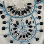 Three Pink Hearts Womens Blouse Sz XL Beaded Rhinestone Retro Hipster Boho Chic Photo 7