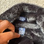 CHAPS  Black Suede Faux Fur Lined Vest SIZE L Photo 3