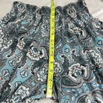 Earthbound  Trading Co S Blue White Paisley Flared Leg Pants Womens Wide Photo 4
