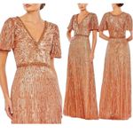 Mac Duggal  5538 Butterfly Sleeve Sequin Copper Dress Size 6 New w/ Tag MSRP $598 Photo 1