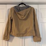 All:Row cropped gingham trim hooded trench coat size small Tan Photo 5