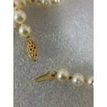 14K Gold Clasp 7MM Individually Knotted Real Creamy Pearl Strand 21” Necklace White Photo 5