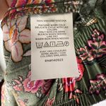 Loft  Green Floral Maxi Midi Skirt Button Front Pull On Large Photo 5