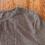 ZARA  golden brown bronze sparkle shimmer metallic long sleeve shirt Photo 5