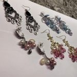 Lot Of 4 Beaded Pierced Earrings Dangle Mix Bead Photo 3