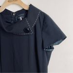 Tahari Arthur Levine Collar Detail Black Dress size 10 Photo 2