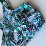Mossimo Surf Style Turquoise Blue Black White Halter Tie Back Bikini Top Medium Photo 2