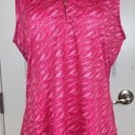 Greg Norman Pink Fern Print Sleeveless Golf Polo Top XL ML75 PlayDry Preppy Photo 0