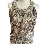 Larry Levine Signature by  Sleeveless top Brown White Medium Photo 0