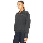 Sporty & Rich Sport Quarter Zip Sweater in Faded Black & Cream Small New Womens Photo 3