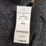 Bebe NWT Women’s Silver Metallic Lurex Black One Long Sleeve Cut Out Bodysuit Photo 5